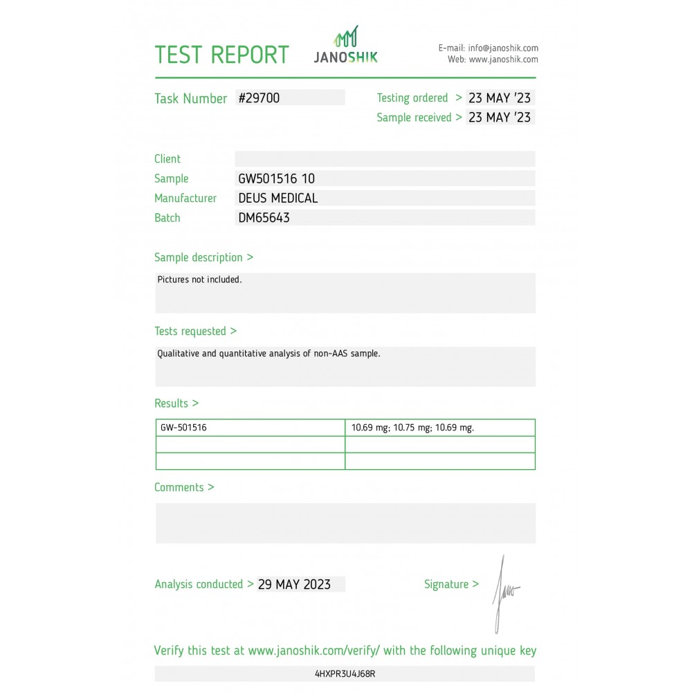 deus medical gw50 lab test