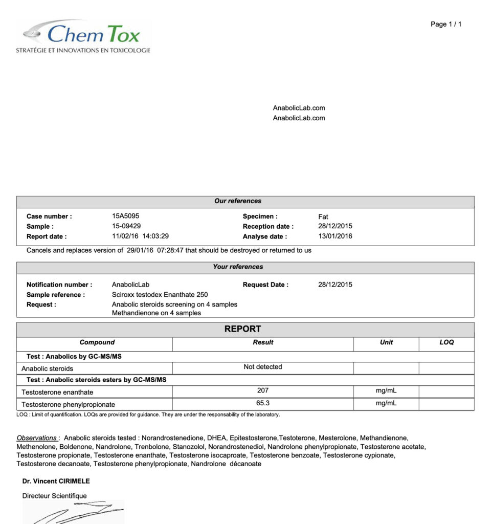 sciroxx lab test